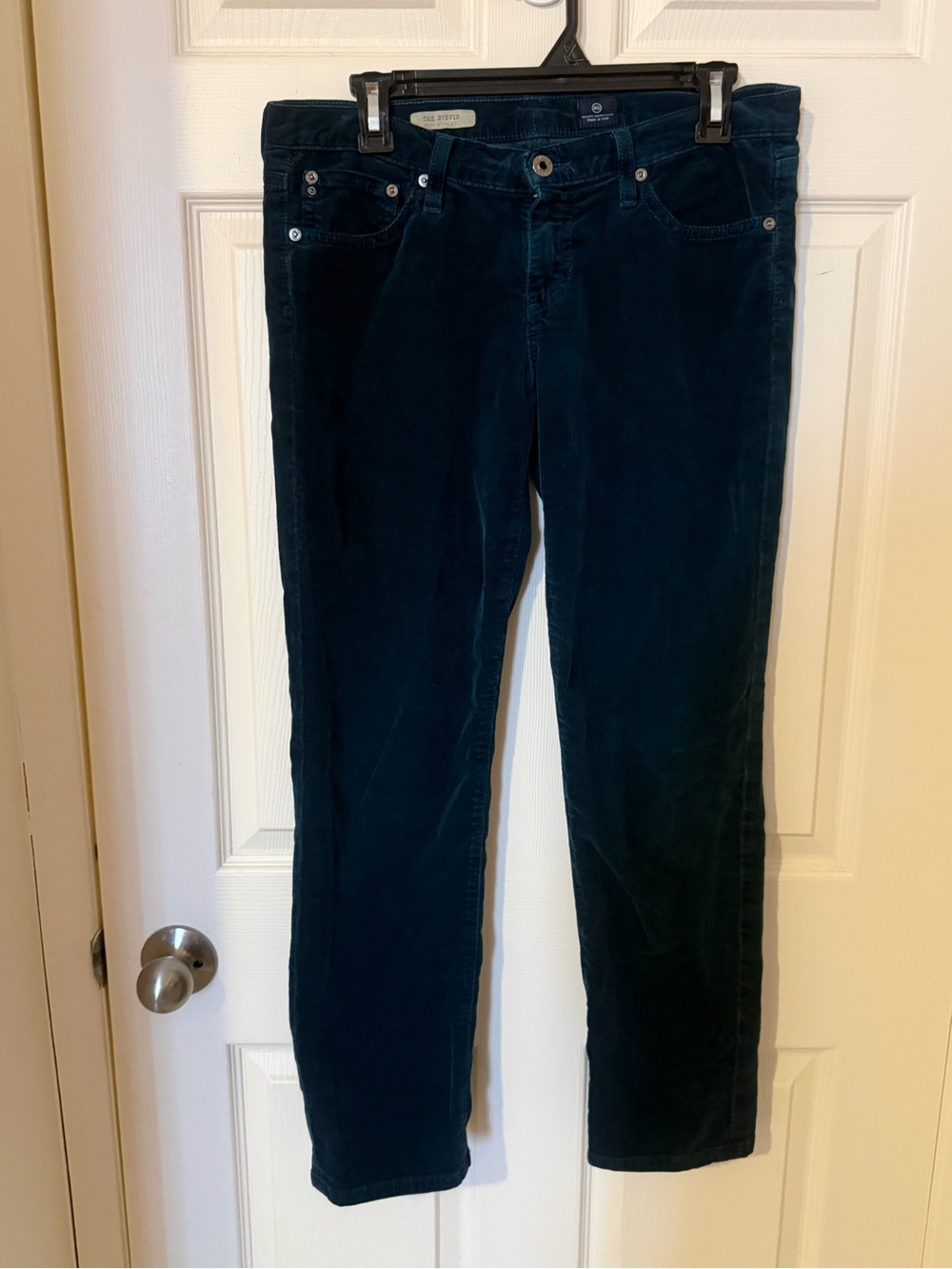 Corduroy Slim Fit Women’s Jeans in Dark Teal